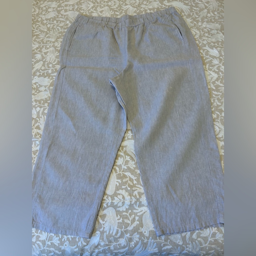 J. Jill Light Gray Linen Pants
